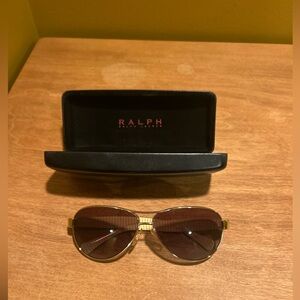 Gold and Brown Sunglasses Ralph Lauren